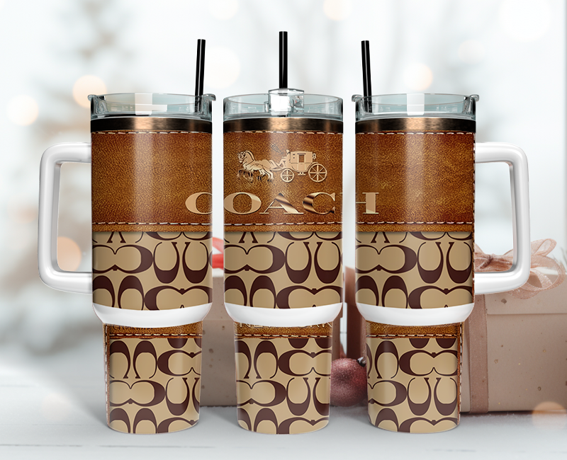 Coach Tumbler Wrap 40oz,Tumbler Wrap with Logo Fashion - Instant PNG File  04