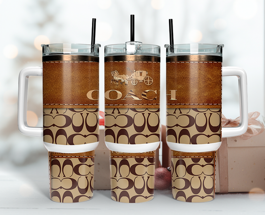 Coach Tumbler Wrap 40oz,Tumbler Wrap with Logo Fashion - Instant PNG File  04