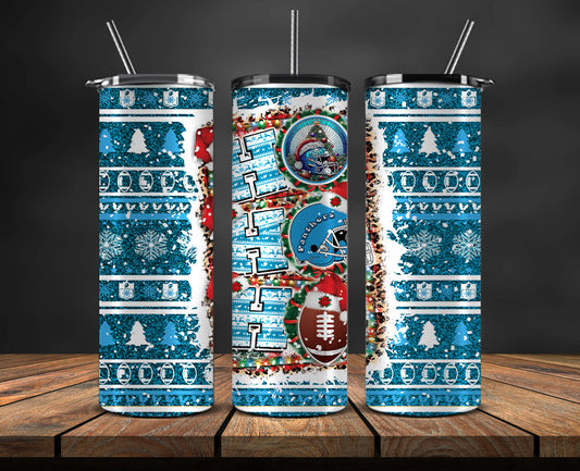 Carolina Panthers Christmas Ho Ho Ho Tumbler Wrap,  NFL Patterns Christmas Png 04