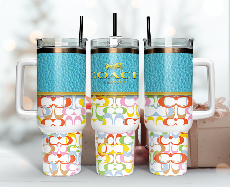 Coach Tumbler Wrap 40oz,Tumbler Wrap with Logo Fashion - Instant PNG File  53