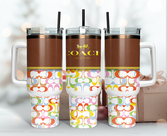 Coach Tumbler Wrap 40oz,Tumbler Wrap with Logo Fashion - Instant PNG File  54