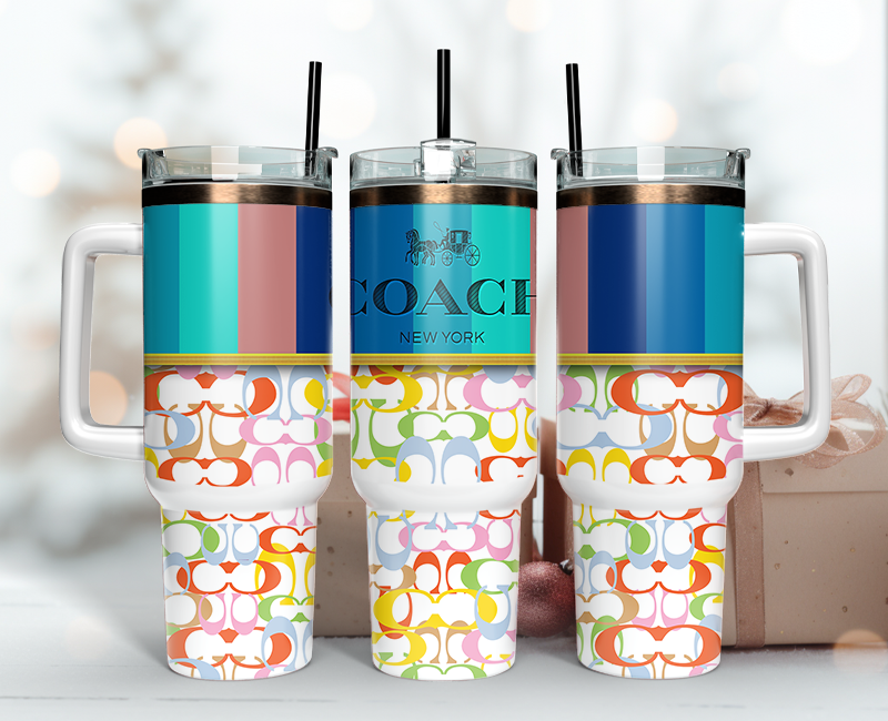 Coach Tumbler Wrap 40oz,Tumbler Wrap with Logo Fashion - Instant PNG File  55