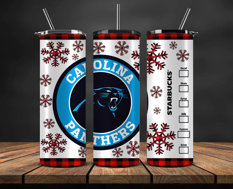 Carolina Panthers Christmas Tumbler Png,NFL Merry Christmas Png, NFL Christmas Tumbler Wrap 05