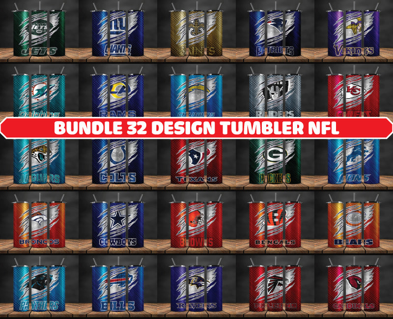 Bundle NFL Logo Tumbler Wrap, Bundle Sport Tumbler 60