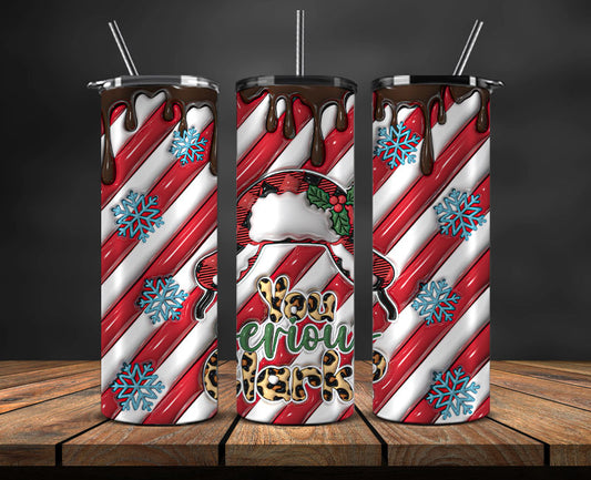 Christmas 20oz Tumbler Wrap PNG, Christmas 3D Inflated Puffy Tumbler Wrap Png, Grinchmas 20oz Png 64