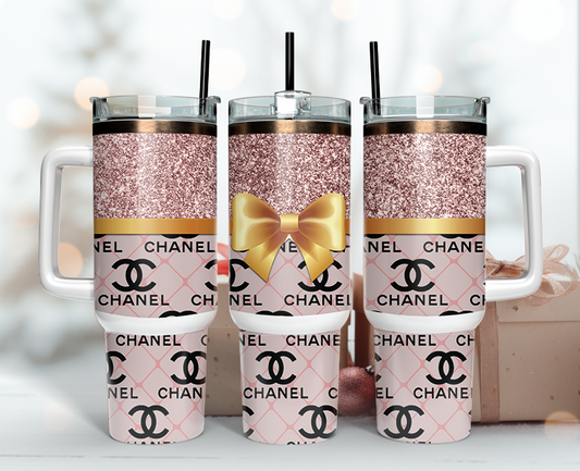 Chanel Tumbler Wrap 40oz,Tumbler Wrap with Logo Fashion - Instant PNG File  06