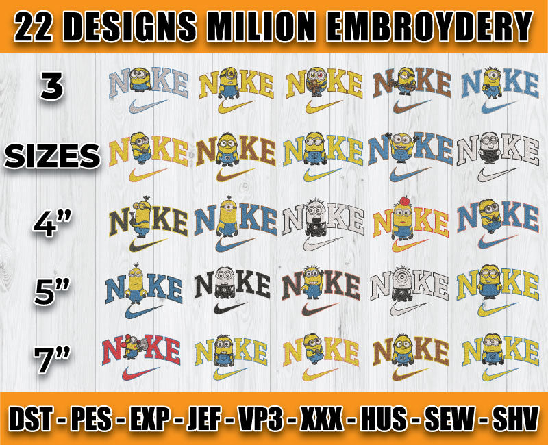 22 Designs Milion Embroidery, Bundle Cartoon Embroidery 06