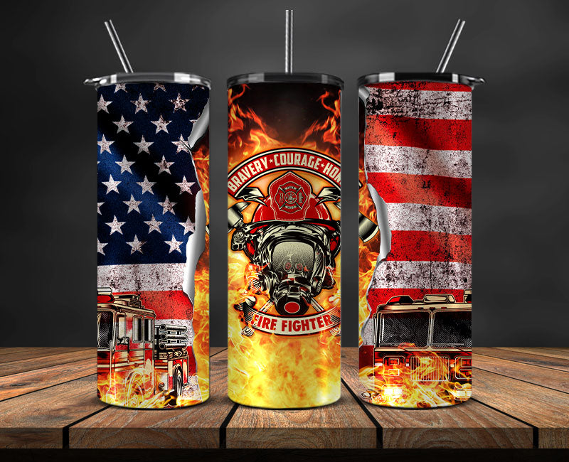 Firefighter Tumbler Wrap , Fire Rescue Fireman 07