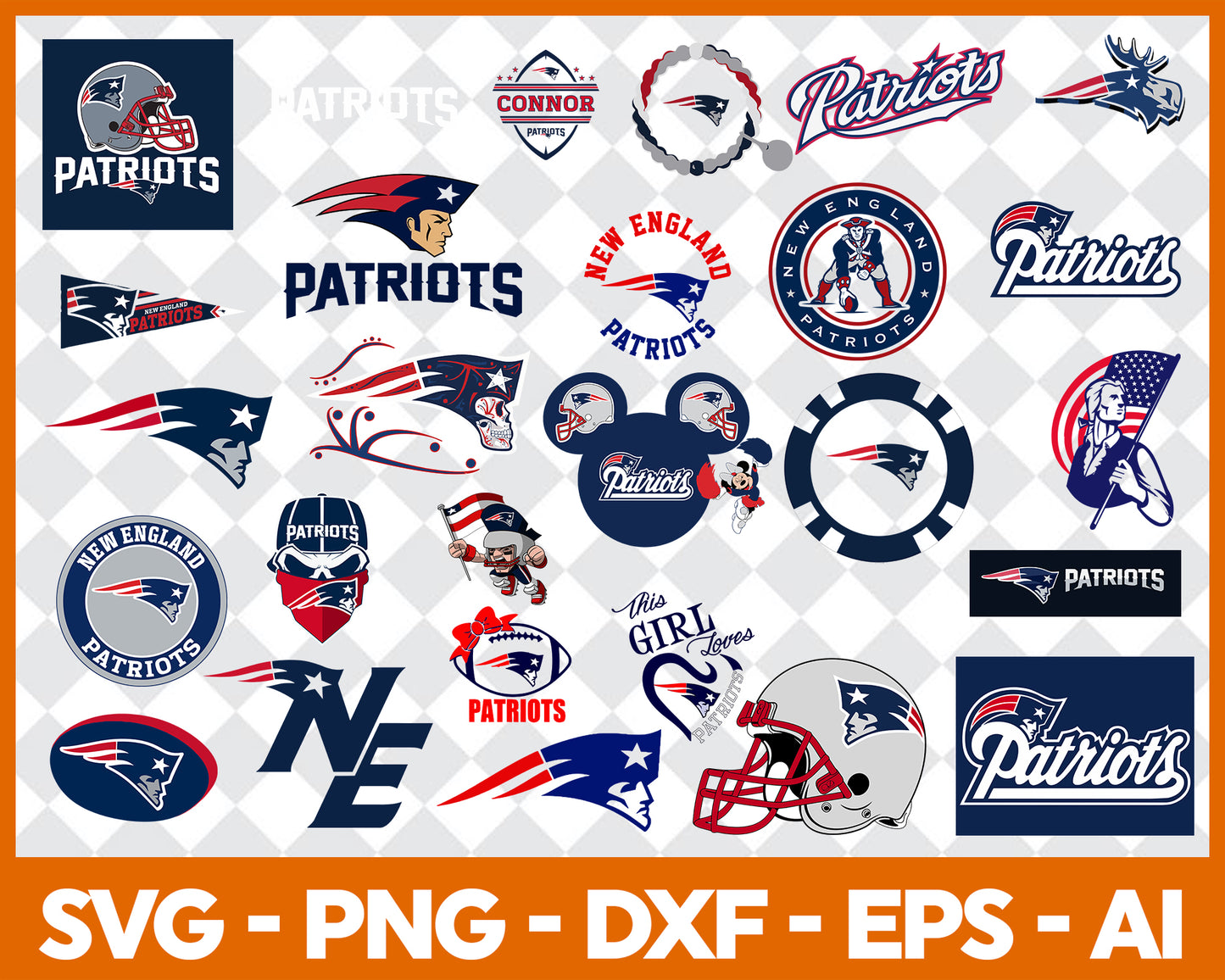 Connor Patriots Logo Football SVG, Patriots Football Team