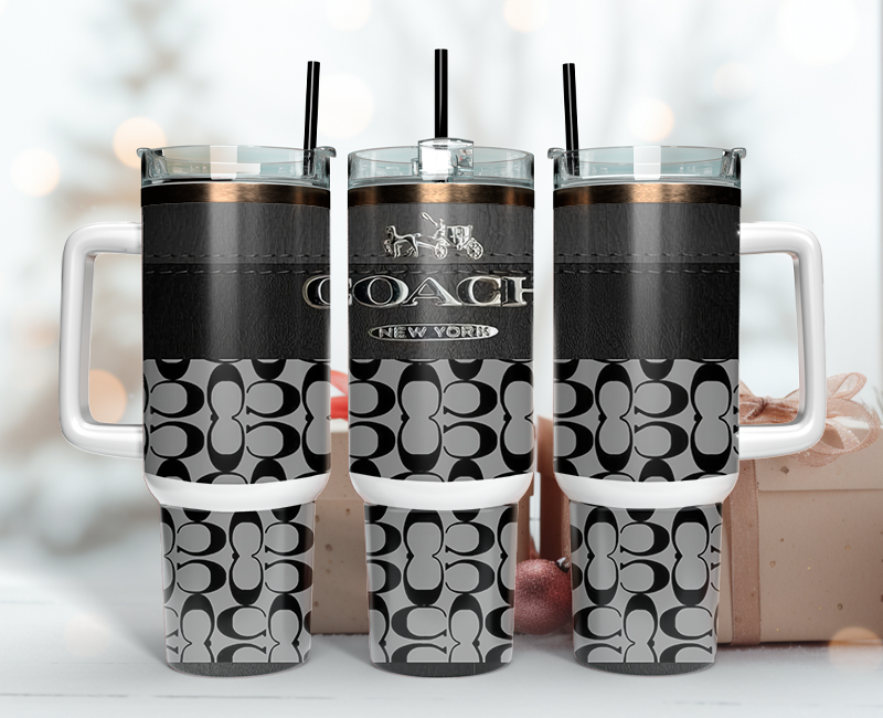 Coach Tumbler Wrap 40oz,Tumbler Wrap with Logo Fashion - Instant PNG File  08