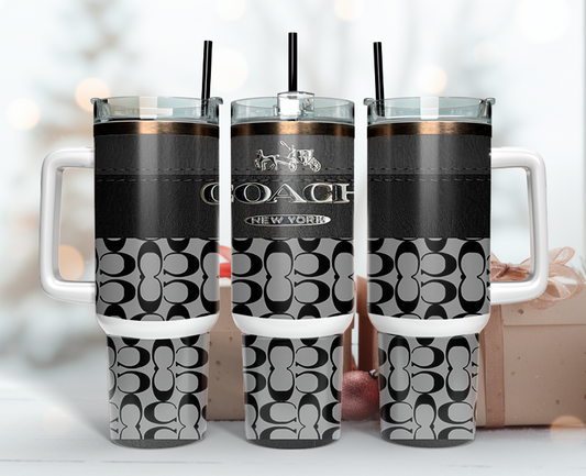 Coach Tumbler Wrap 40oz,Tumbler Wrap with Logo Fashion - Instant PNG File  08