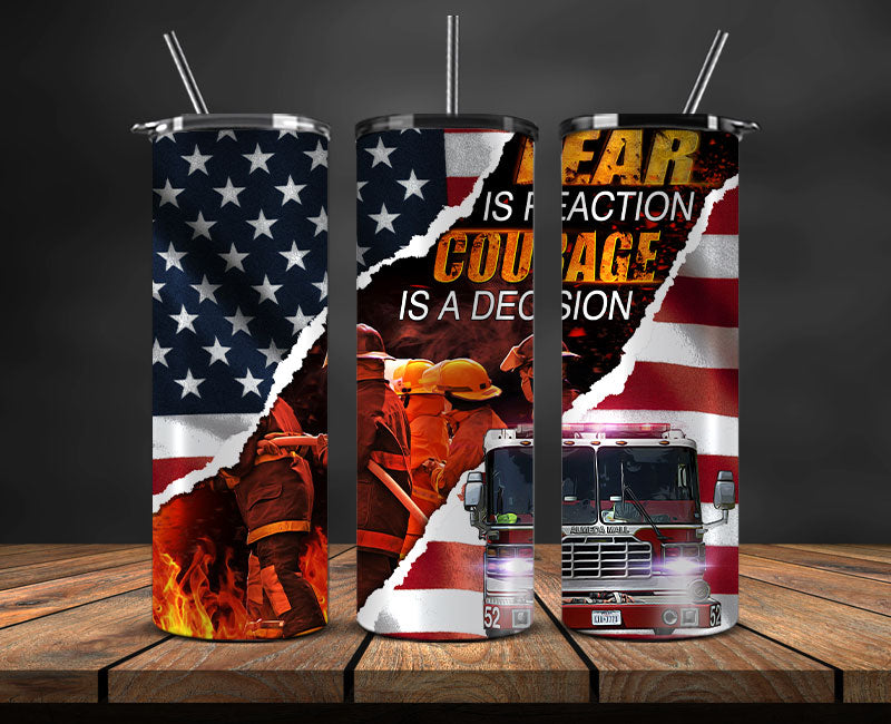 Firefighter Tumbler Wrap , Fire Rescue Fireman 08