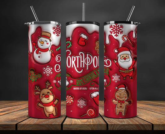 Christmas 20oz Tumbler Wrap PNG, Christmas 3D Inflated Puffy Tumbler Wrap Png, Grinchmas 20oz Png 08
