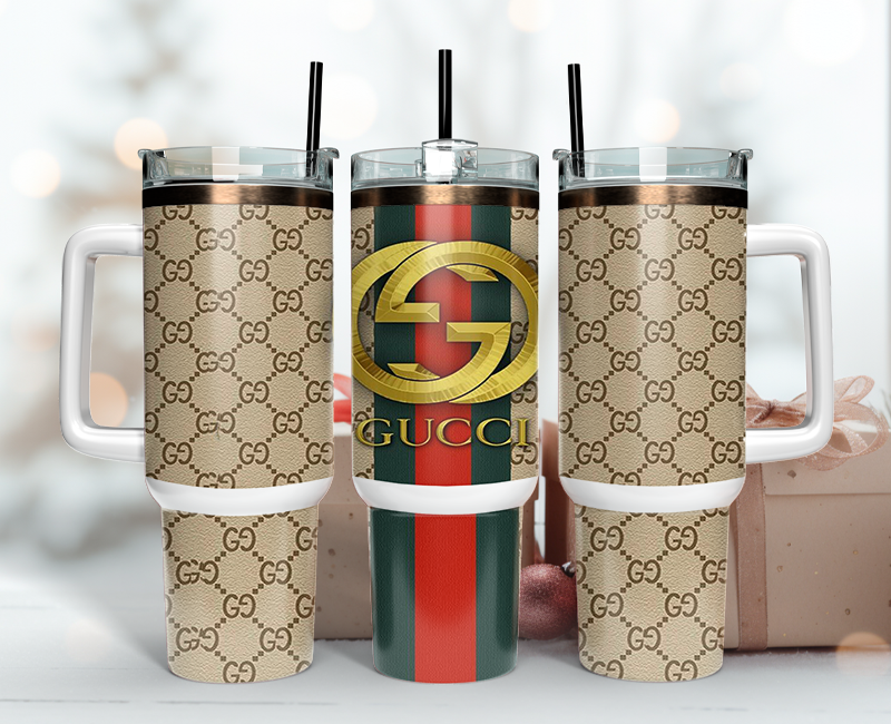 Gucci Tumbler Wrap 40oz,Tumbler Wrap with Logo Fashion - Instant PNG File  91