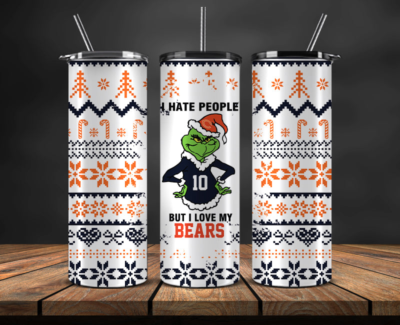 Chicago Bears Christmas Tumbler Png,NFL Merry Christmas Png, NFL Christmas Tumbler Wrap 98