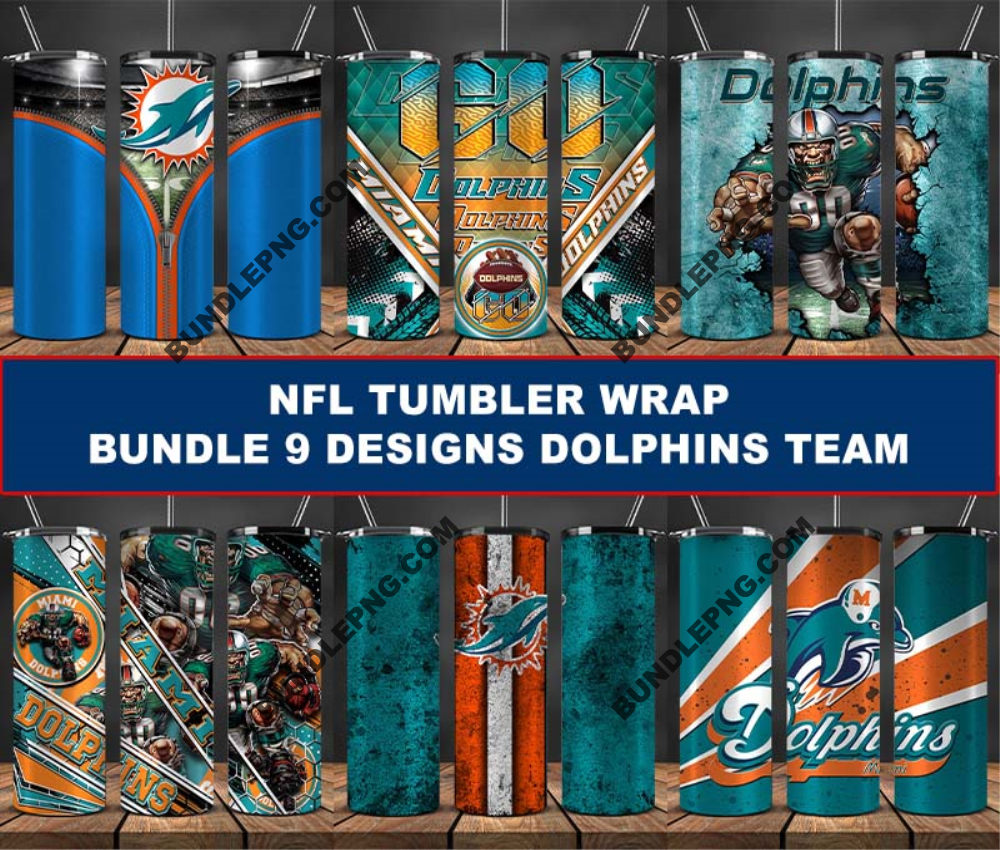 Dolphins Tumbler Wrap , Football Tumbler Png ,32 Team Sport17