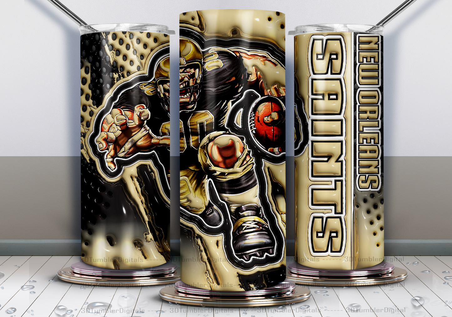 Saints Tumbler Wrap , 3D Nfl Tumbler Wrap, Nfl Mascot Tumbler  14