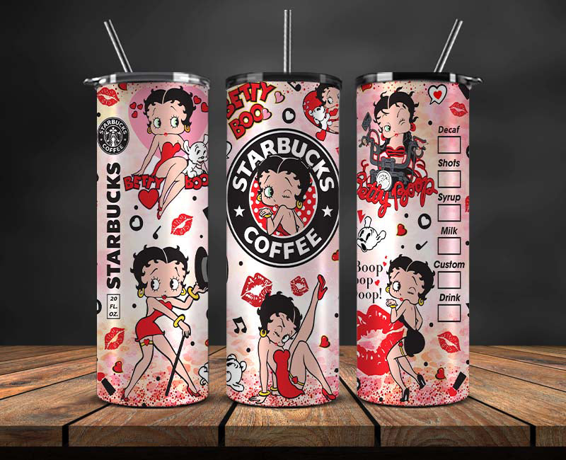 Betty Boop Skinny Tumbler Wrap, Betty Boop Tumbler Wrap ,Betty Boop Design 15