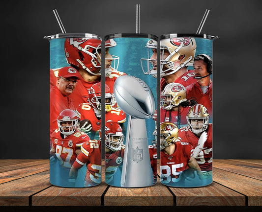 Kansas City Chiefs Vs San Francisco 49ers Super Bowl Tumbler Png, Super Bowl 2024 Tumbler Wrap 39