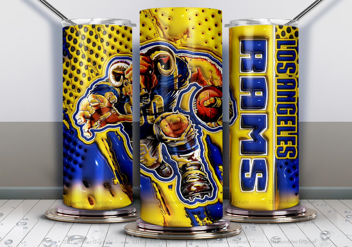 Rams Tumbler Wrap , 3D Nfl Tumbler Wrap, Nfl Mascot Tumbler  18