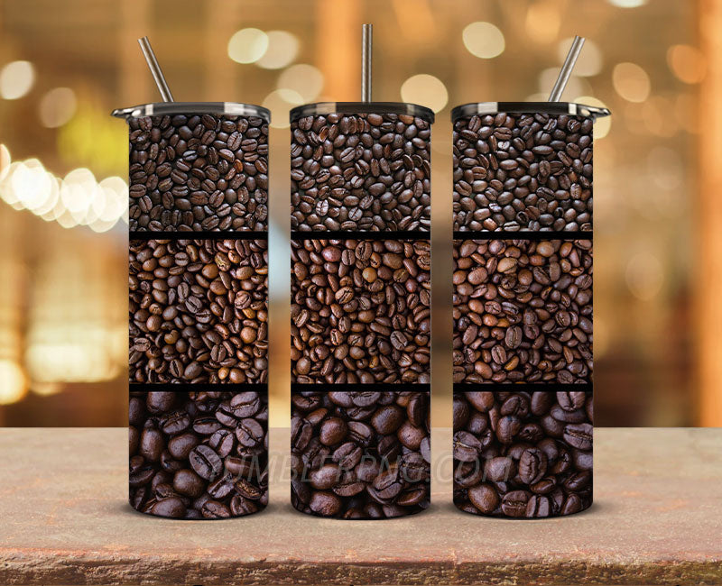 Coffee 20 oz Skinny Tumbler Sublimation Png, Coffee Tumbler Wrap 01