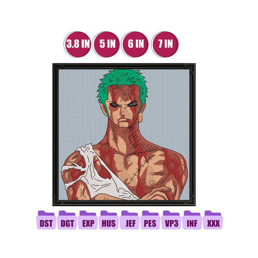 Roronoa Zoro Anime Embroidery Design, One Piece Embroidery 22