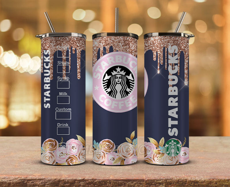 Starbucks Tumbler Png, Starbucks Glitter Sublimation, Skinny Tumbler 20oz, Skinny Starbucks 23