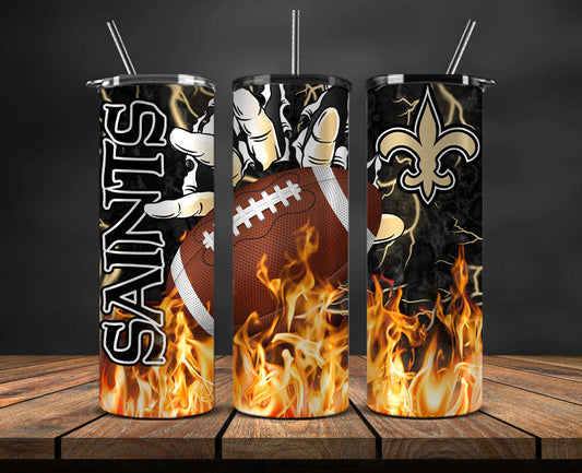 New Orleans Saints Tumbler Wrap, Fire Hand Tumbler Wrap DS 26