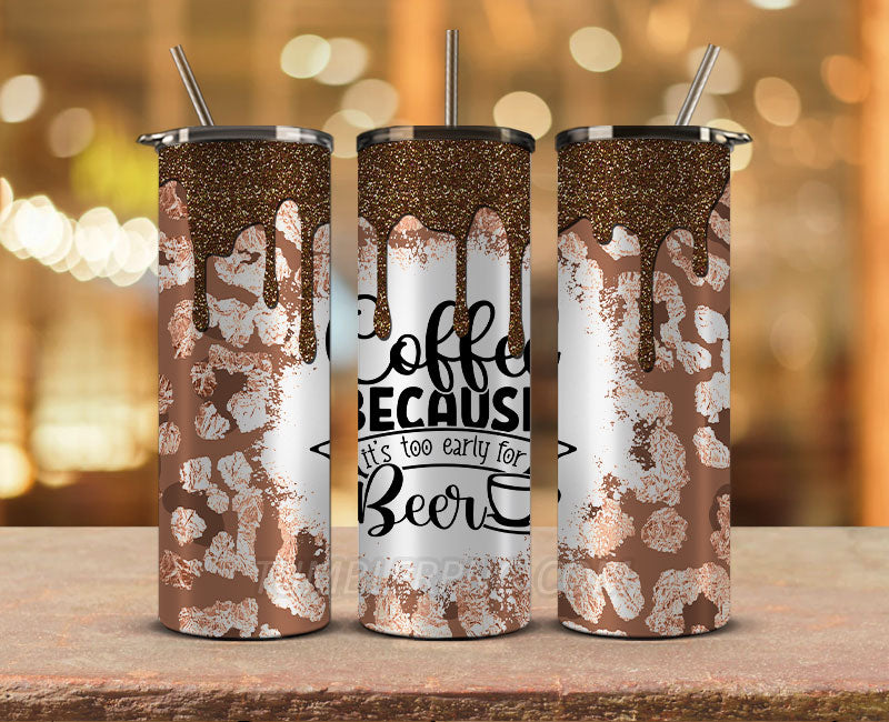 Coffee 20 oz Skinny Tumbler Sublimation Png, Coffee Tumbler Wrap 27