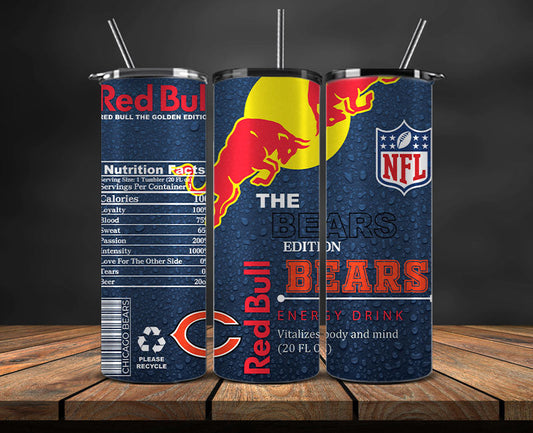 Chicago Bears Tumbler Wraps, NFL Red Bull Tumbler Wrap 28