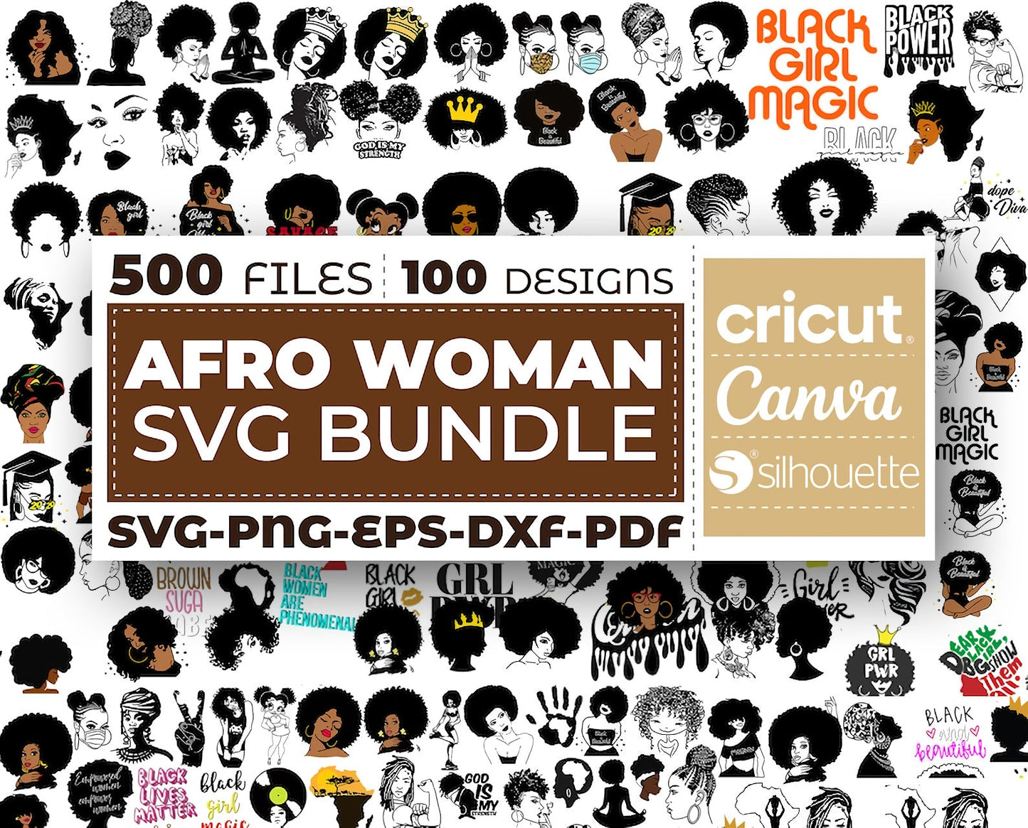 Afro Woman Svg Bundle, Bundle Cartoon Svg 32