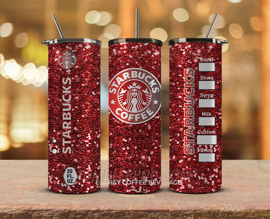 Starbucks Tumbler Png, Starbucks Glitter Sublimation, Skinny Tumbler 20oz, Skinny Starbucks 33