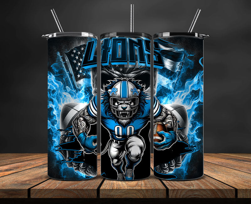 Detroit Lions Fire Tumbler Wraps,NFL Tumbler Wrap By AI, AI Tumbler Design 43