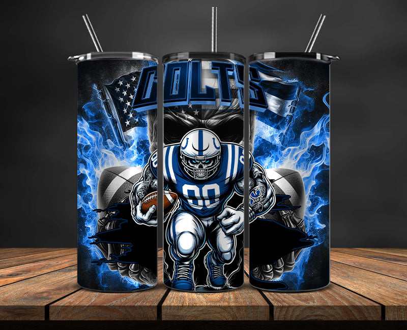 Indianapolis Colts Fire Tumbler Wraps,NFL Tumbler Wrap By AI, AI Tumbler Design 46