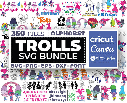 350 Trolls Svg Bundle, Bundle Cartoon Svg 48