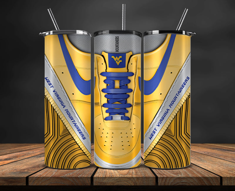 West Virginia Moutaineers Sneaker Tumbler Wrap , College Sneaker Tumbler Wrap 54