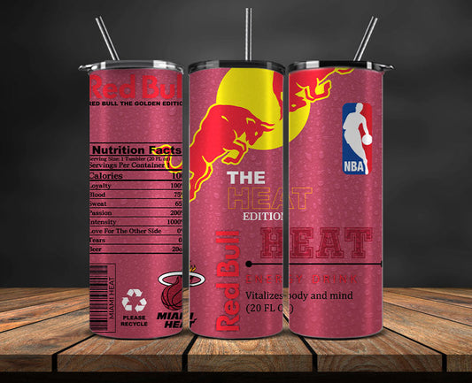 Miami Heat Tumbler Wraps, NBA Red Bull Tumbler Wrap 54