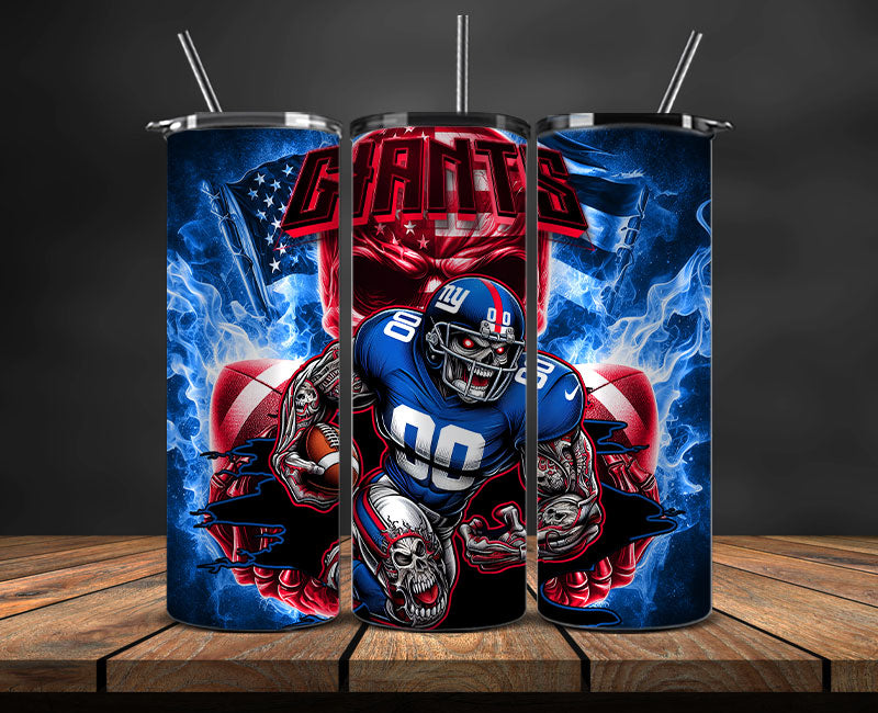 New York Giants Fire Tumbler Wraps,NFL Tumbler Wrap By AI, AI Tumbler Design 56