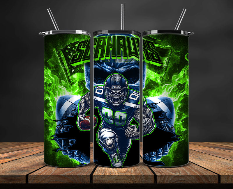 Seattle Seahawks Fire Tumbler Wraps,NFL Tumbler Wrap By AI, AI Tumbler Design 61