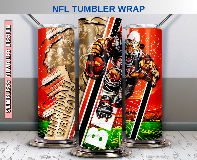 Bengals Tumbler Wrap , Nfl Wood Mascot Tumbler Wrap, Nfl Mascot Tumbler 62