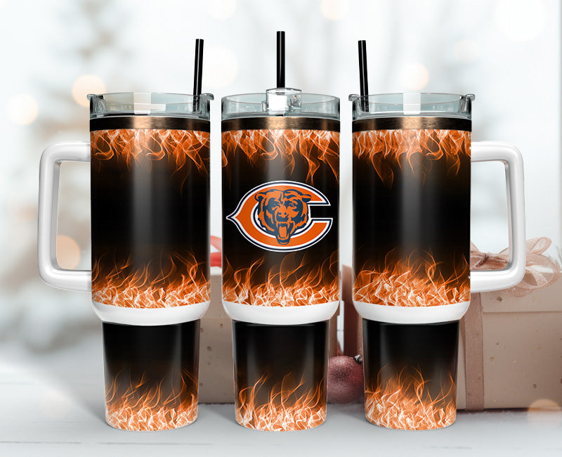 Chicago Bears 40oz Tumbler,NFL Tumbler 40oz, 40oz Tumbler Sublimation Png , 40oz Tumbler Wrap 06