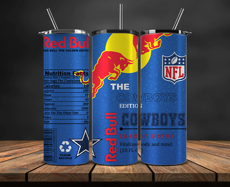 Dallas Cowboys Tumbler Wraps, NFL Red Bull Tumbler Wrap 06