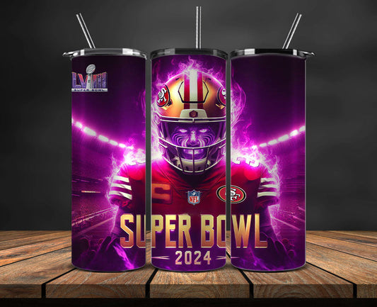 Kansas City Chiefs Vs San Francisco 49ers Super Bowl Tumbler Png, Super Bowl 2024 Tumbler Wrap 74