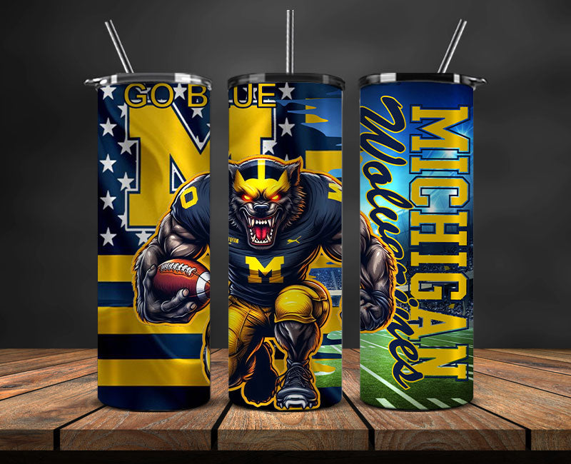 Michigan Tumbler Wrap, NCAA University College Tumbler Wraps DS-07