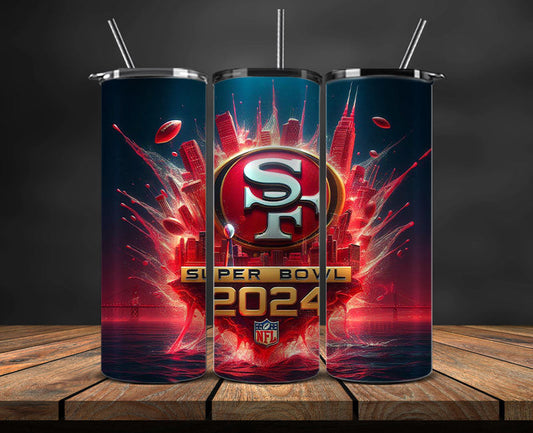 Kansas City Chiefs Vs San Francisco 49ers Super Bowl Tumbler Png, Super Bowl 2024 Tumbler Wrap 86