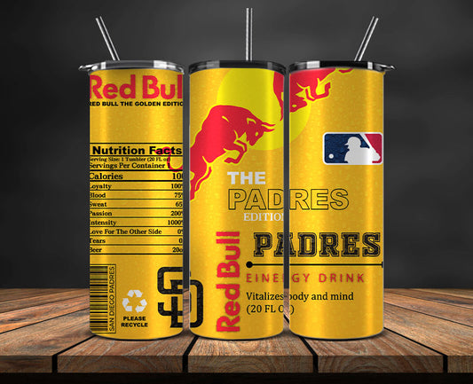 San Diego Padres Tumbler Wraps, MLB Red Bull Tumbler Wrap 92